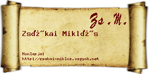Zsákai Miklós névjegykártya